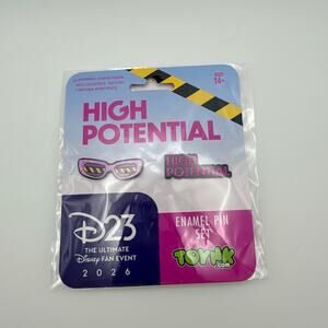 High Potential Pink Glitter Enamel Pin Set Toynk D23 2026 NEW